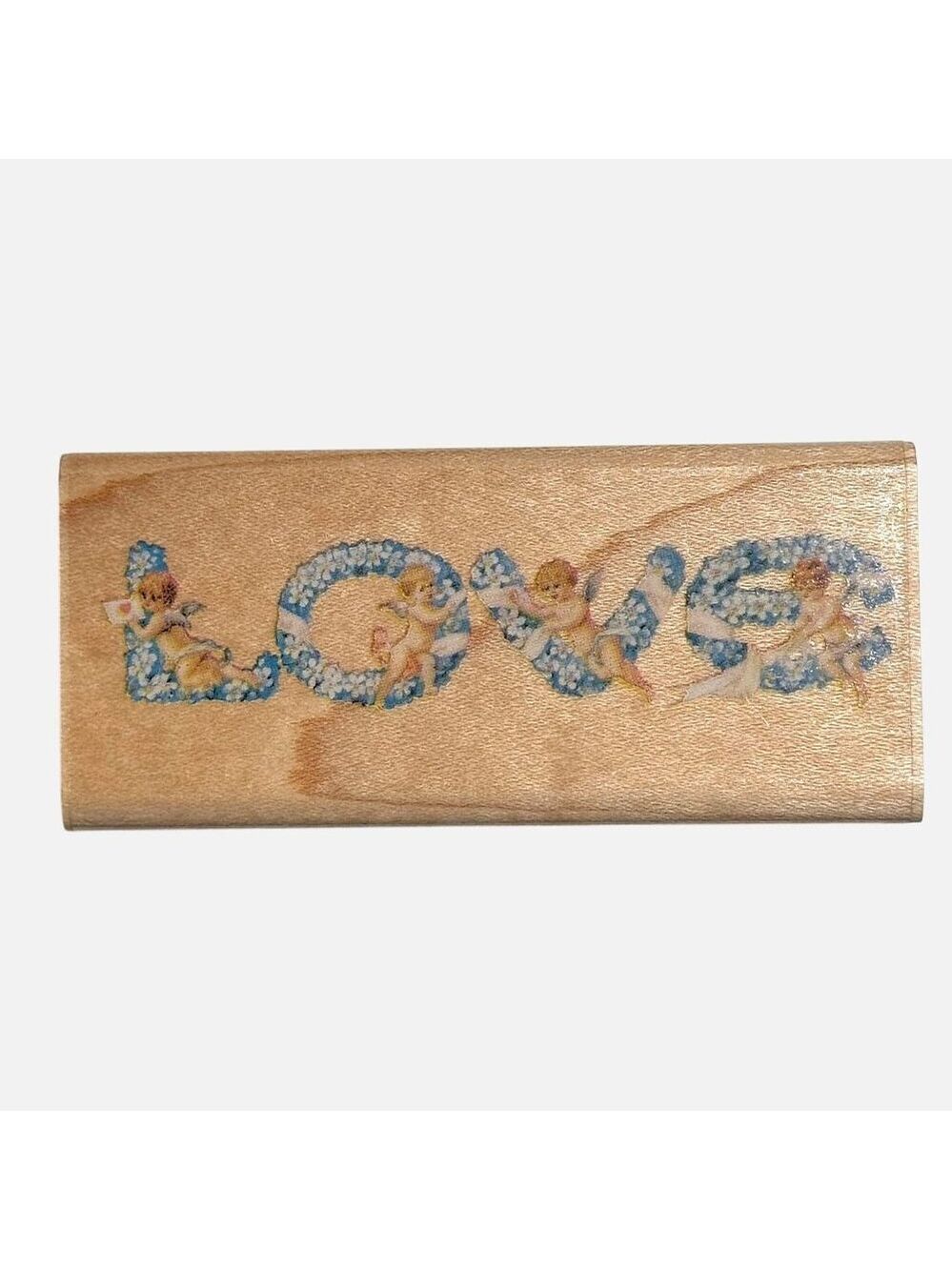 Rubber Stampede LOVE Cherub Stamp Cynthia Hart 1995 Wood Mount A731E Victorian